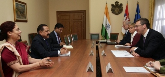  Dr. Jitendra Singh, Minister of State (PMO) meeting with H.E. Mr. Aleksandar Vucic, Prime Minister of the Republic of Serbia in Belgrade