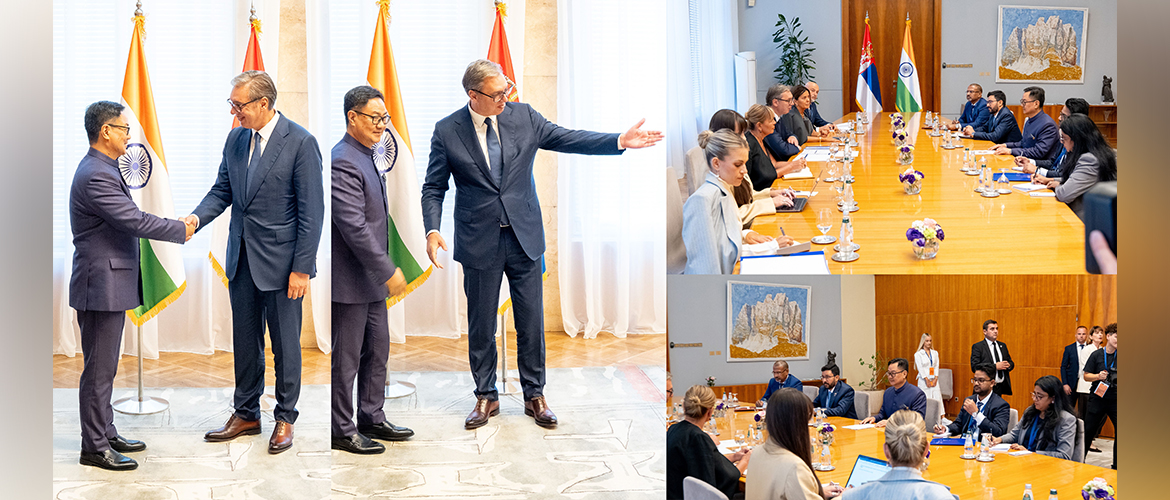  Hon’ble Union Minister for Parliamentary Affairs and Minority Affairs, Shri Kiren Rijiju, called on H.E. Aleksandar Vucic, President of the Republic of Serbia, in Belgrade, on 01st September 2026