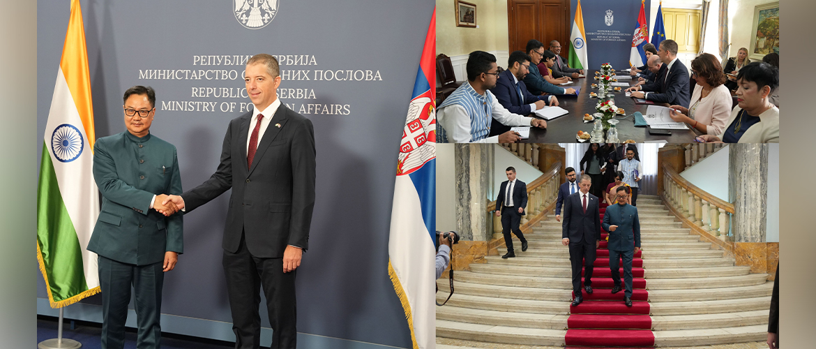 Hon'ble Union Minister for Parliamentary Affairs and Minority Affairs, Shri Kiren Rijiju had a warm and meaningful meeting with H.E. Marko Duric, Minister of Foreign Affairs of the Republic of Serbia, in Belgrade, on 31st August 2026