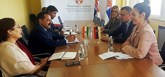  Dr. Jitendra Singh, Minister of State (PMO) meeting with Mr Branislav Nedimovic, Minister of Agriculture and Environmental Protection of Serbia in Belgrade