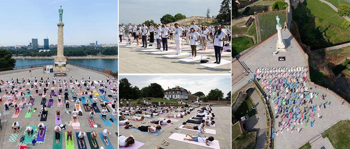  On 21th June 2026, Embassy of India in Belgrade celebrated the 12th International Day of Yoga 2026 at the iconic Victor Monument within the historic Kalemegdan Fortress, overlooking the beautiful city of Belgrade.