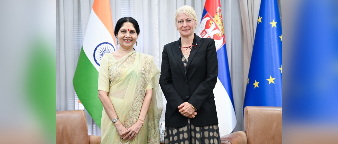  Ambassador Ms. Shubhdarshini Tripathi met with H.E. Jelena Begovic, Minister of Science, Technological Development and Innovation, Serbia on 3rd September, 2024 and discussed various avenues for enhancing bilateral cooperation in the field of Science and Technology