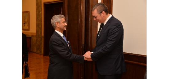  Hon&#8217;ble EAM Dr. S. Jaishankar meets H.E. Mr. Aleksandar Vu&#269;i&#263;, President of the Republic of Serbia in Belgrade

