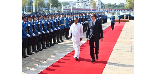  Vice President inspects Guard of honour in Belgrade during Official Visit to Serbia (September 15, 2018)